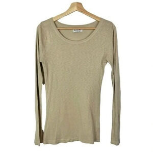 Anthropologie Michael Stars Beige Slub Long Sleeve T-Shirt OS